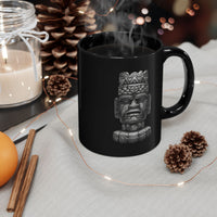 Mesoamerican Monolith Head Black Mug