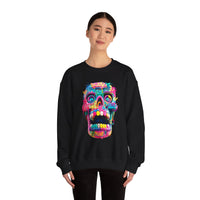 Neon Graffiti Mayan Skull Cartoon Style Unisex Sweatshirt
