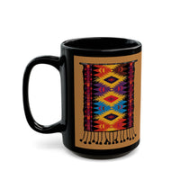 Indigenous Andean Geometric Textile Pattern Black Mug