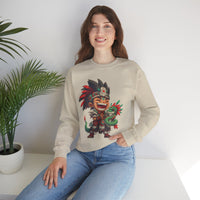 Chibi Aztec Warrior with Baby Quetzalcoatl Serpent Unisex Sweatshirt