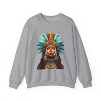 Aztec Royal Warrior Queen Portrait Illustration Unisex Sweatshirt