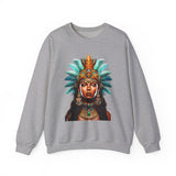 Aztec Royal Warrior Queen Portrait Illustration Unisex Sweatshirt