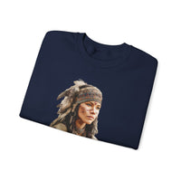 Inca Warrior Woman with Feathered Headdress Watercolor Unisex Sweatshirt