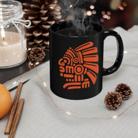 PreColumbian Aztec Head Icon Black Mug
