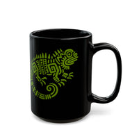 Mayan Aztec Totem Symbol of Iguana Black Mug