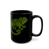 Mayan Aztec Totem Symbol of Iguana Black Mug
