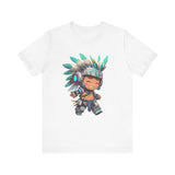 Cyber Aztec Chibi Warrior Neon Style Unisex T-Shirt