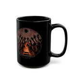 Sacred Fire Tribal Ceremony Glyph Style Black Mug