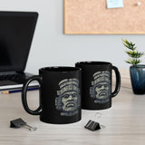 Mayan Sacred Head Stone Black Mug
