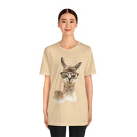 Cute Alpaca With Glasses Watercolor Illustration Unisex T-Shirt