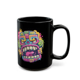 Graffiti Mayan Skull Cartoon Style Black Mug
