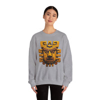 Ancient Andean Warrior Mask Golden Glyph Style Unisex Sweatshirt