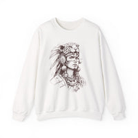 Aztec Warrior Woman Jaguar Spirit Sketch Unisex Sweatshirt