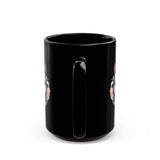 Inca Andean Llama Baby Face Illustration Black Mug