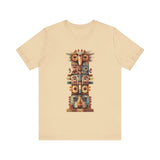 Stacked Tribal Totem Symbols Geometric Faces Unisex T-Shirt