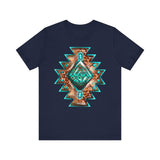 Turquoise Western Aztec Gem Illustration Unisex T-Shirt