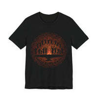 Tribal Ceremony Around Sacred Fire Glyph Style Unisex T-Shirt