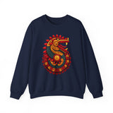 Quetzalcoatl Feathered Sun Serpent Glyph Style Unisex Sweatshirt