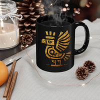 Golden Condor Tribal Petroglyph Style Black Mug