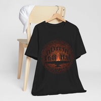 Tribal Ceremony Around Sacred Fire Glyph Style Unisex T-Shirt