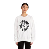 Tribal Warrior Headdress Emblem Illustration Unisex Sweatshirt