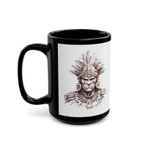 Maya Warrior Ink Portrait Black Mug