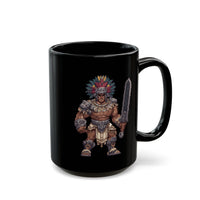 Obsidian Blade Fighter Pixel Art Black Mug