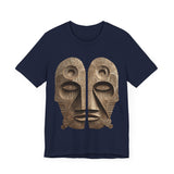Wooden Andean Duality Totem Faces Tribal Symbol Unisex T-Shirt