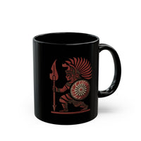 Young Warrior Glyph Pre-Hispanic Style Black Mug