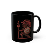 Young Warrior Glyph Pre-Hispanic Style Black Mug