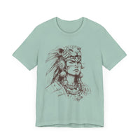 Aztec Warrior Woman Jaguar Spirit Sketch Unisex T-Shirt