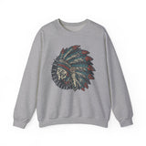 Vintage Native American Headdress Graphic Unisex Sweatshirt
