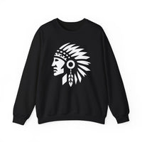Tribal Warrior Headdress Emblem Illustration Unisex Sweatshirt