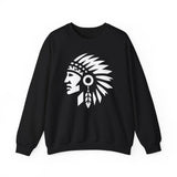 Tribal Warrior Headdress Emblem Illustration Unisex Sweatshirt