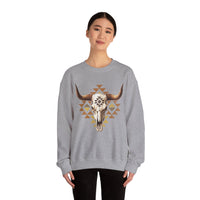 Tribal Bull Skull Earth Symbol Illustration Unisex Sweatshirt