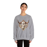 Tribal Bull Skull Earth Symbol Illustration Unisex Sweatshirt
