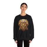 Aztec Golden Solar Deity Mask Unisex Sweatshirt