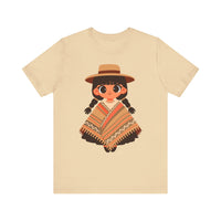 Cartoon Girl in Traditional Poncho Peru Unisex T-Shirt