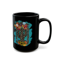 Wild Desert Bloom Cactus Illustration Black Mug