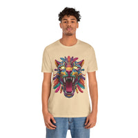 Rainbow Jaguar Mask Comic Style Unisex T-Shirt