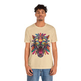 Rainbow Jaguar Mask Comic Style Unisex T-Shirt