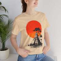 Tikal Sunset Temple Minimalist Art Unisex T-Shirt