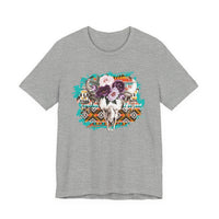 Aztec Floral Cow Skull on Turquoise Pattern Unisex T-Shirt