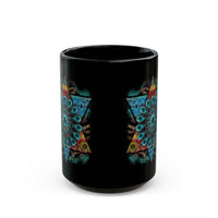 Wild Aztec Turquoise Amulet Illustration Black Mug