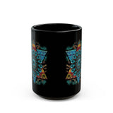Wild Aztec Turquoise Amulet Illustration Black Mug