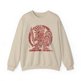 Pre-Hispanic Warrior Symbol Red Glyph Unisex Sweatshirt
