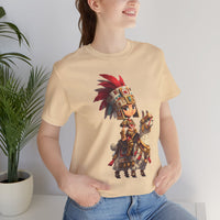 Chibi Inca Empress on Llama Unisex T-Shirt