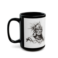Inca Warrior Line Art Tribal Design Black Mug