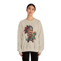 Chibi Aztec Warrior with Baby Quetzalcoatl Serpent Unisex Sweatshirt