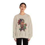 Chibi Aztec Warrior with Baby Quetzalcoatl Serpent Unisex Sweatshirt